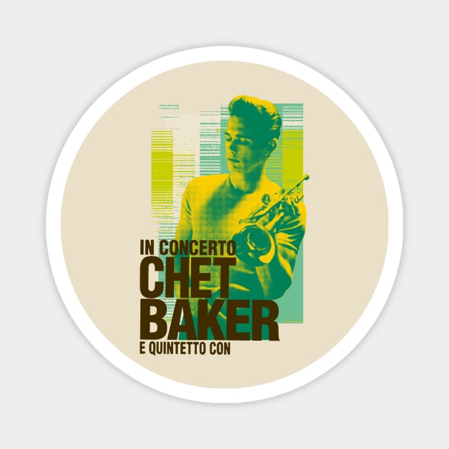Chet Baker concert graphic Magnet by HAPPY TRIP PRESS